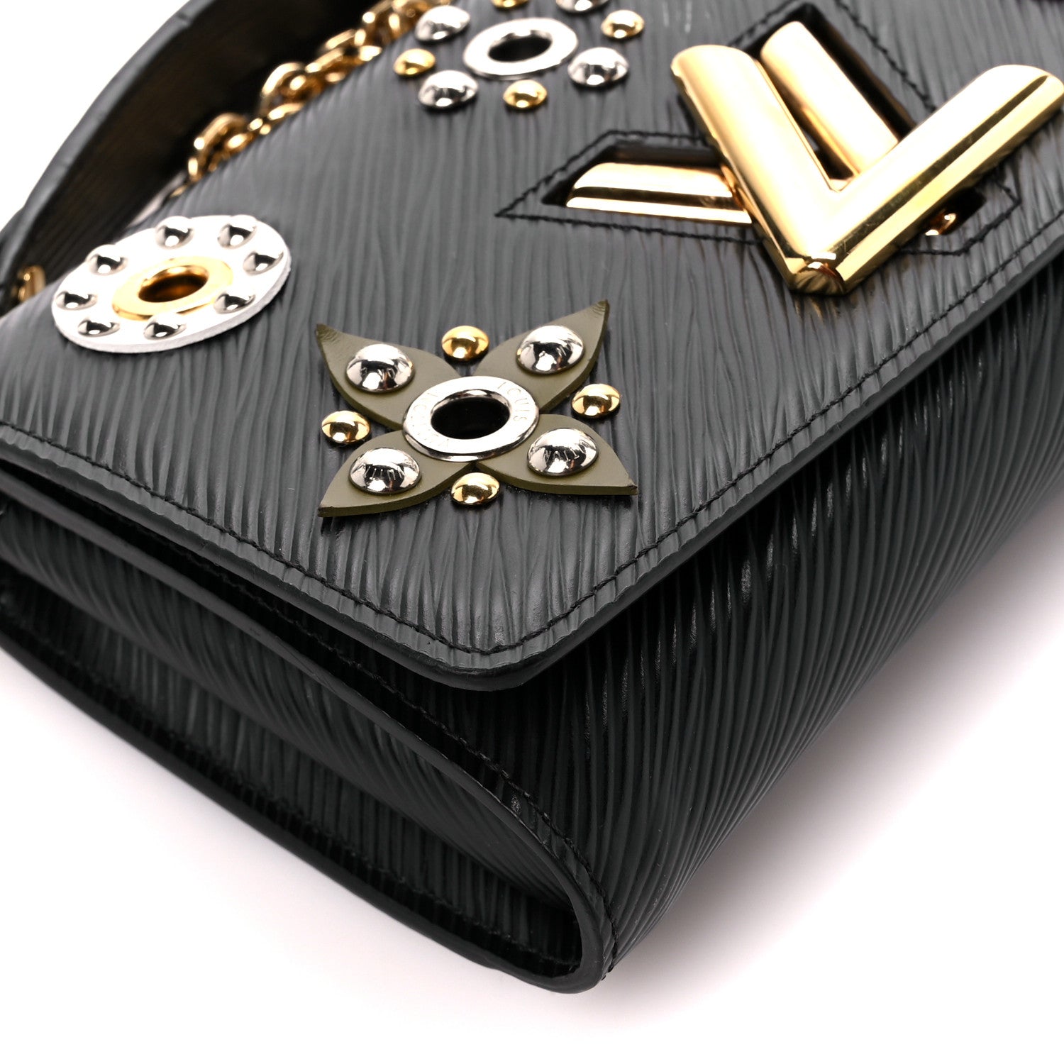 Louis Vuitton Epi Mechanical Flowers Twist Chain Wallet Black 9 of 10