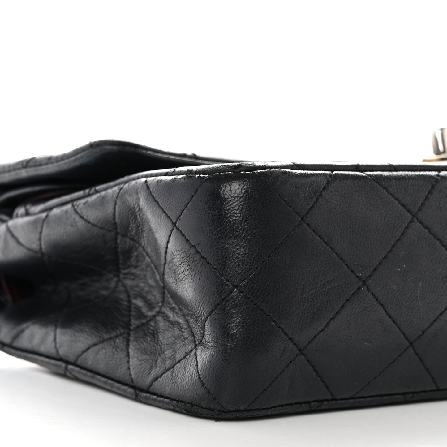 Lambskin Quilted Medium Double Flap Black