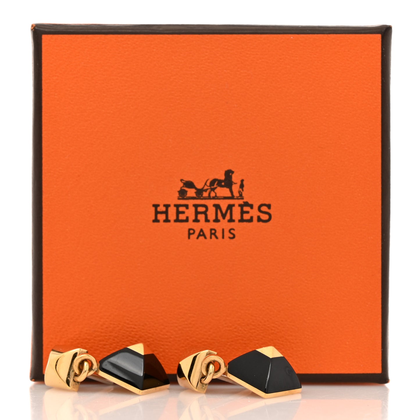 Lacquered Gold Medor Folk Earrings Black