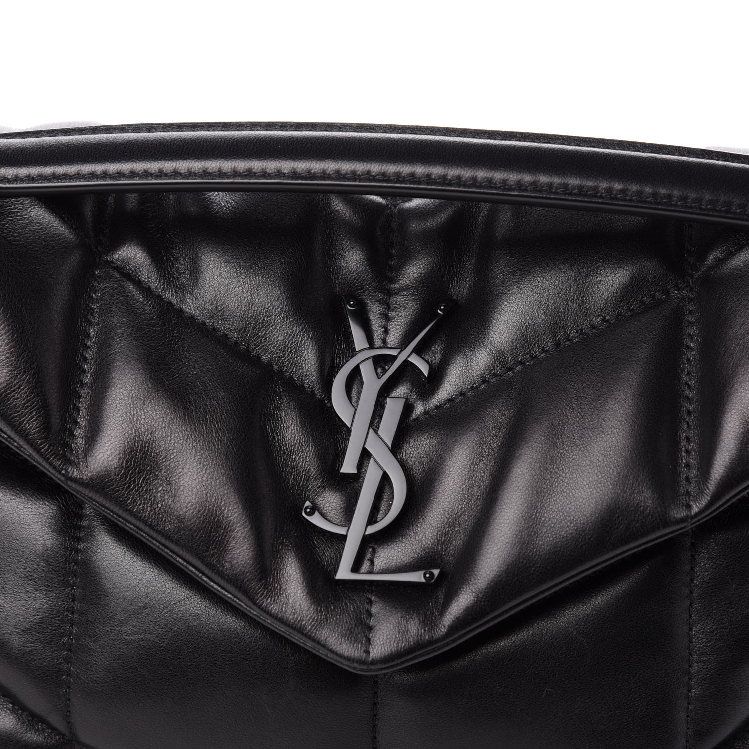 Saint Laurent Lambskin Quilted Small Loulou Puffer Monogram Chain Satchel Black 12 of 12