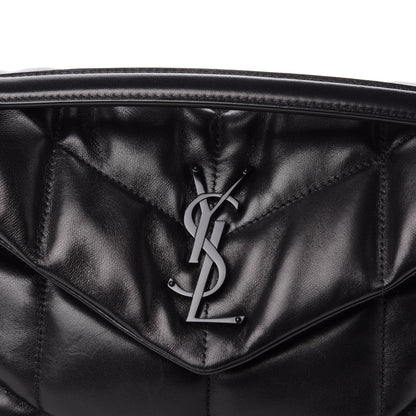 Saint Laurent Lambskin Quilted Small Loulou Puffer Monogram Chain Satchel Black 12 of 12