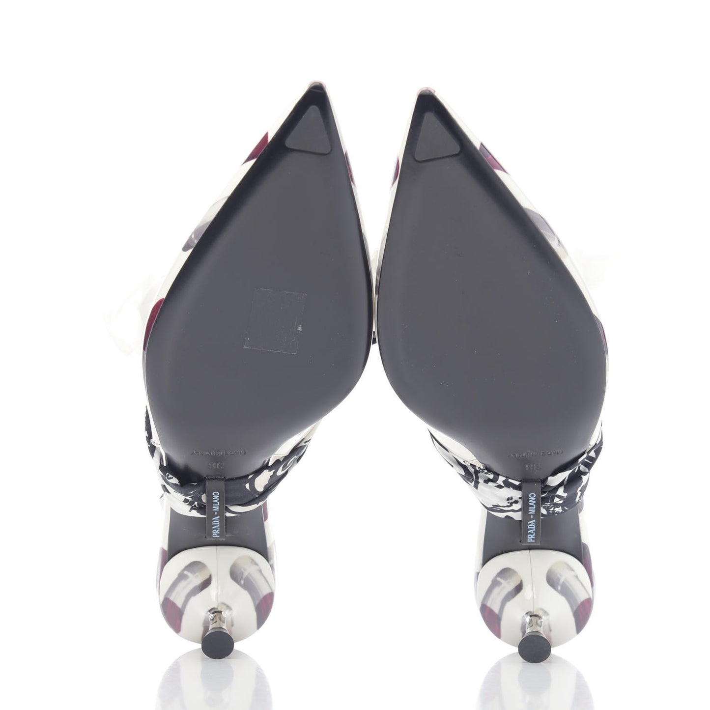 Vernice Stampa 35mm Slingback Pumps 38 White Black
