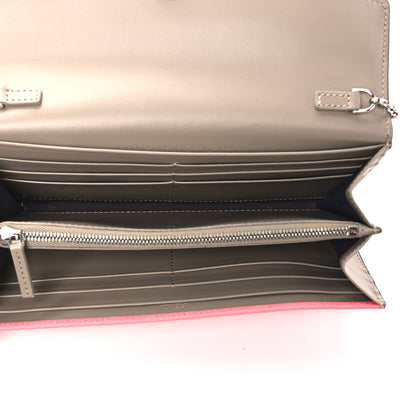 Fendi Vitello King Cruise FF Diamonds Continental Envelope Wallet On Chain Pink Dalia Tortora 5 of 7