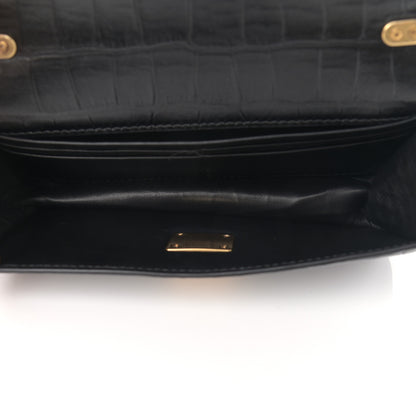 Balenciaga Extra Supple Calfskin Crocodile Embossed Gossip Chain Bag XS Black 5 of 11