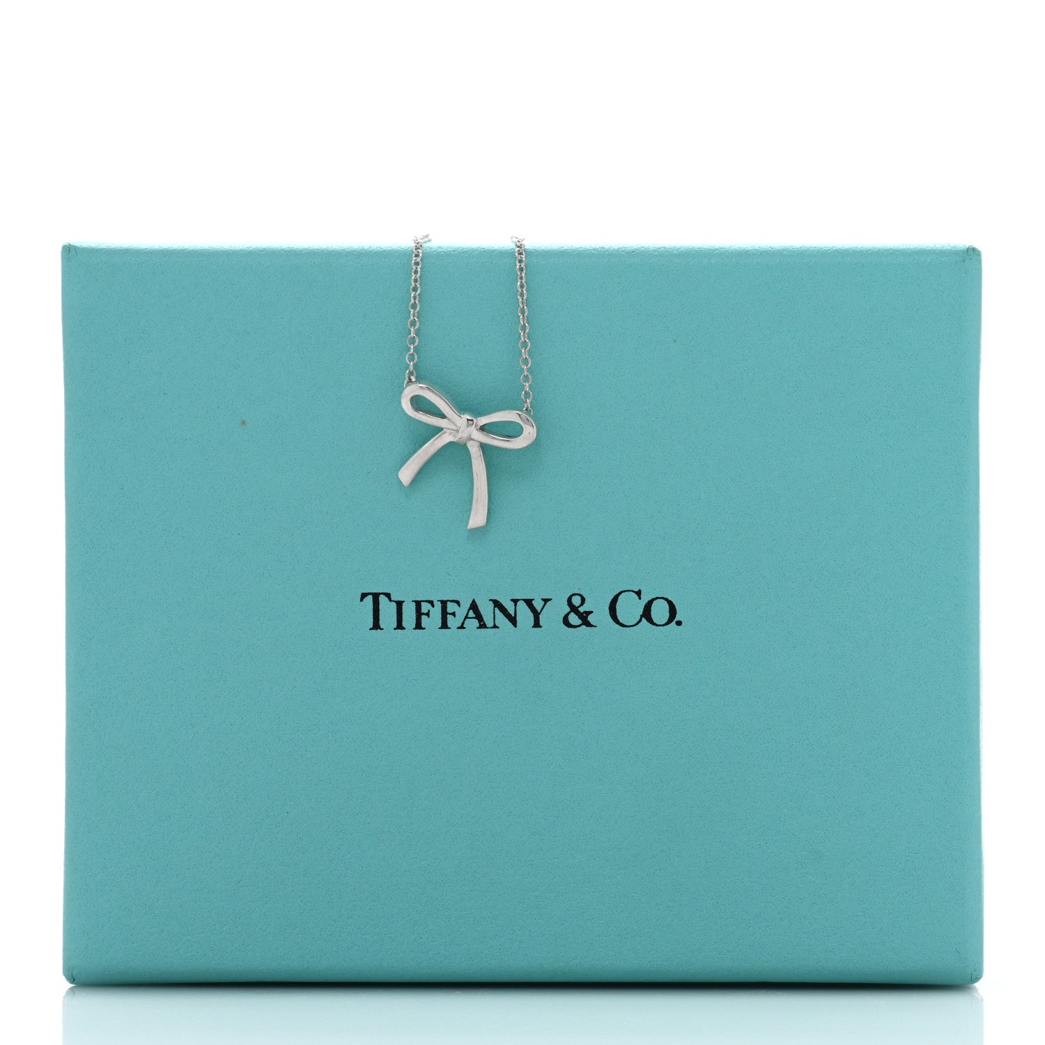 Tiffany Sterling Silver Small Bow Pendant Necklace 5 of 5