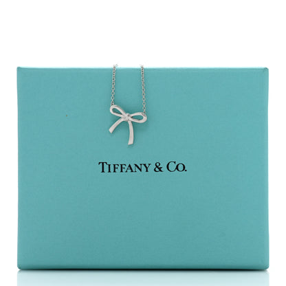 Tiffany Sterling Silver Small Bow Pendant Necklace 5 of 5