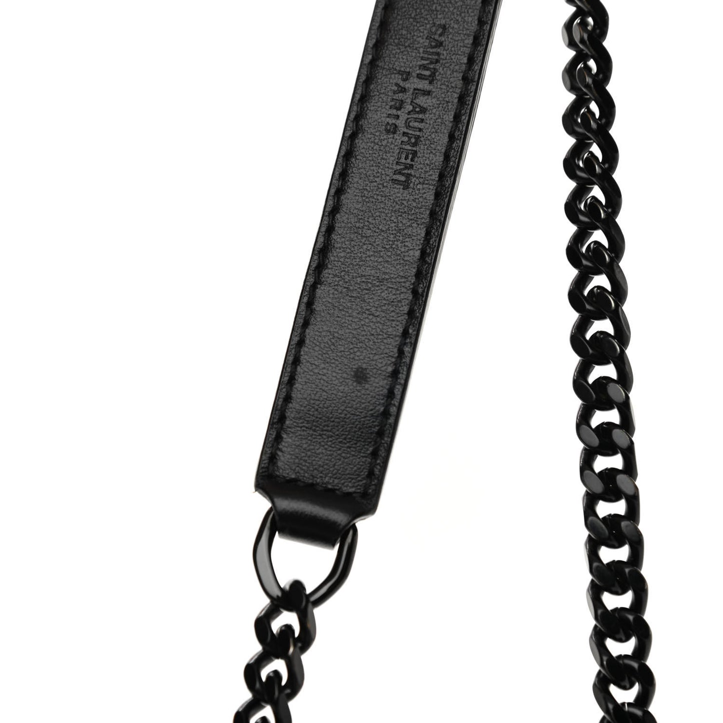 Calfskin Y Quilted Monogram Monochrome Small Loulou Chain Satchel Black