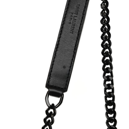 Saint Laurent Calfskin Y Quilted Monogram Monochrome Small Loulou Chain Satchel Black 13 of 15