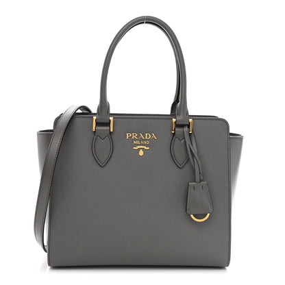 Prada Saffiano Soft Calfskin Small Zippered Tote Marmo 1 of 8