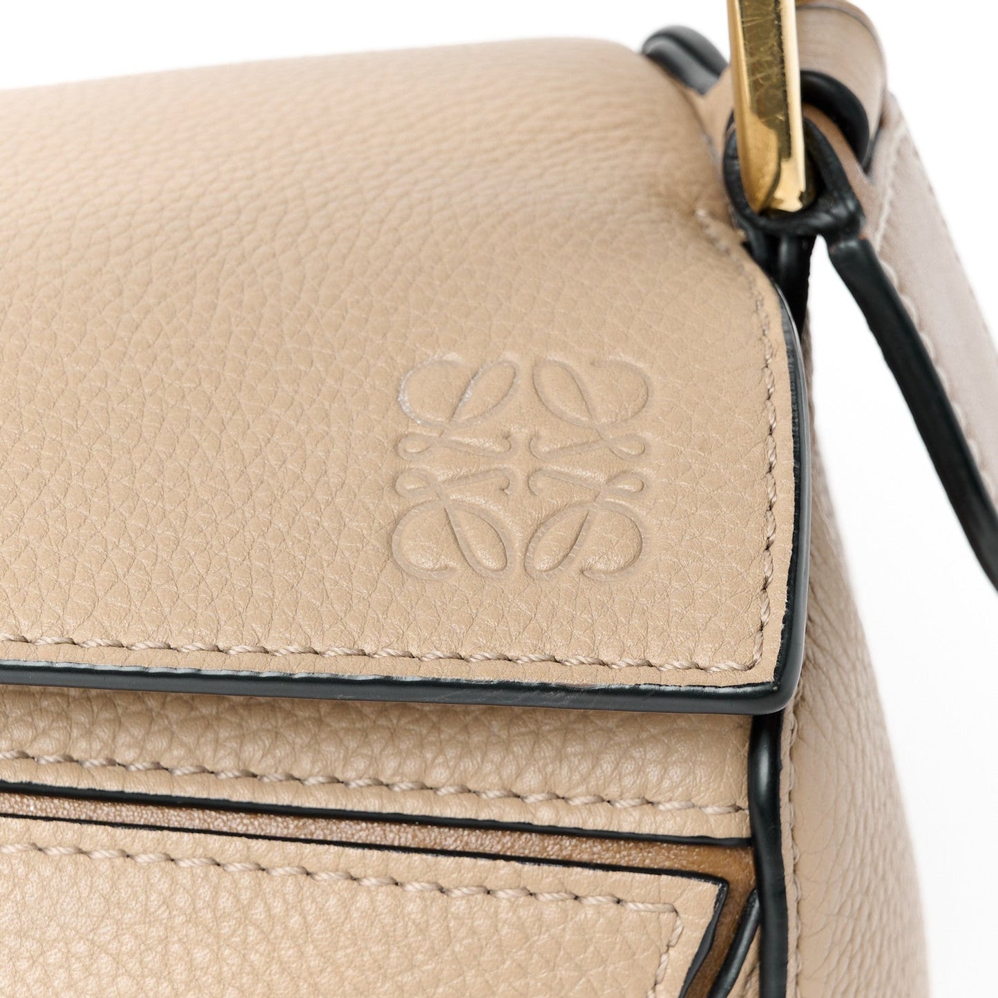 Grained Calfskin Small Puzzle Bag Sand Mink