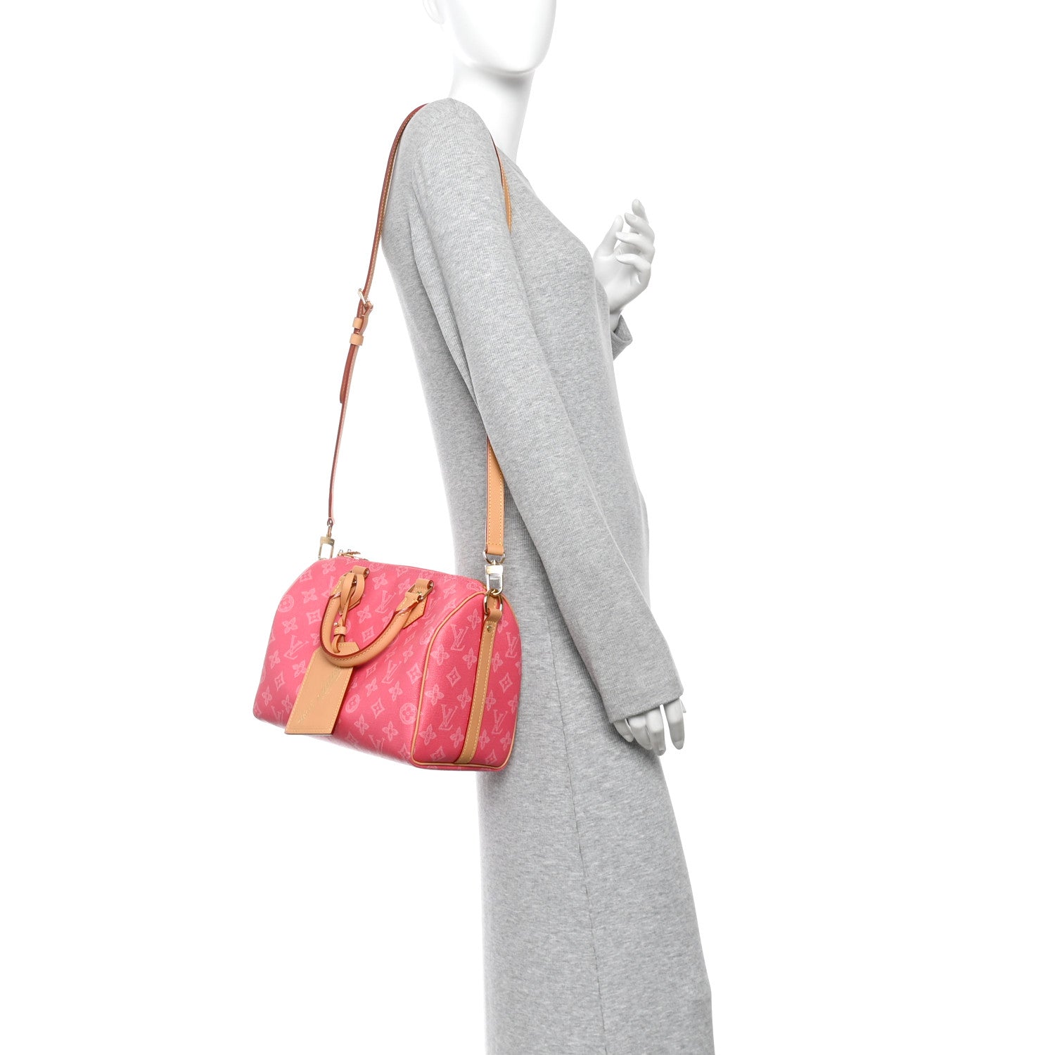 Louis Vuitton Monogram Origine Speedy Bandouliere 25 Rose Ruban 2 of 10