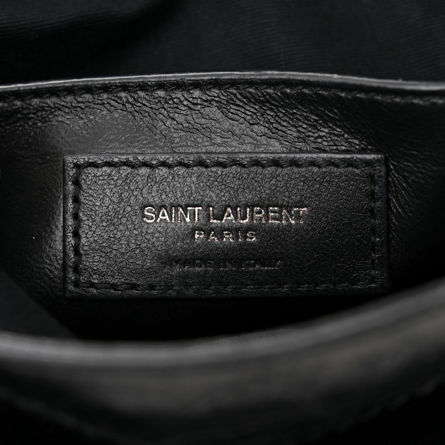 Crinkled Calfskin Matelasse Monogram Baby Niki Chain Satchel Black