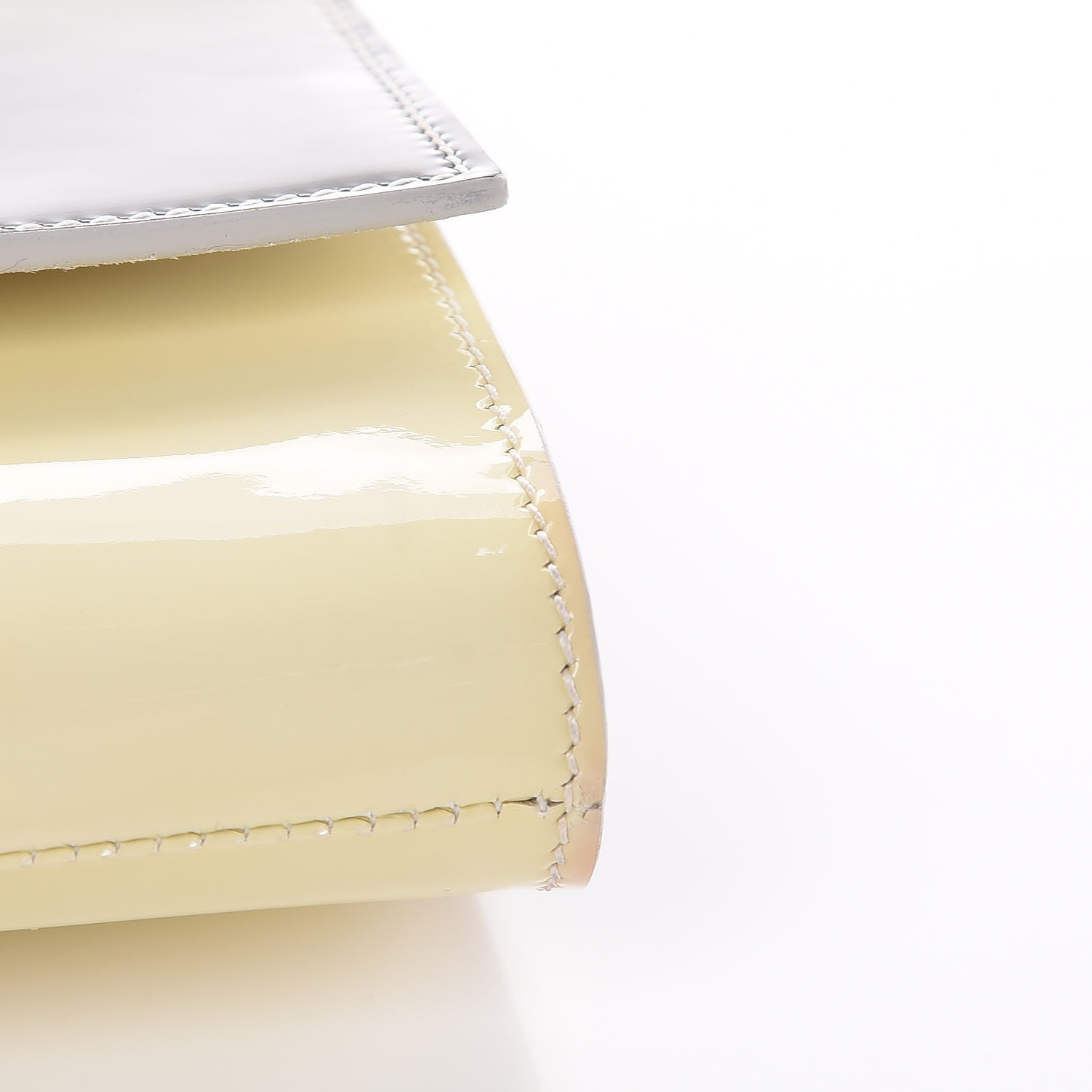 Saint Laurent Patent Calfskin Ombre Monogram Large Belle De Jour Clutch Ivory Black 9 of 10