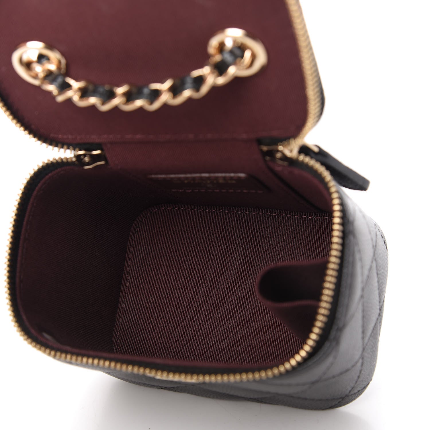 Chanel Caviar Quilted Mini Vanity Case With Chain Black 5 of 10