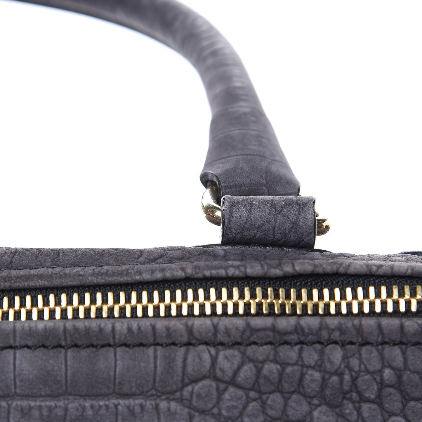 Nubuck Crocodile Embossed Medium Pandora Grey