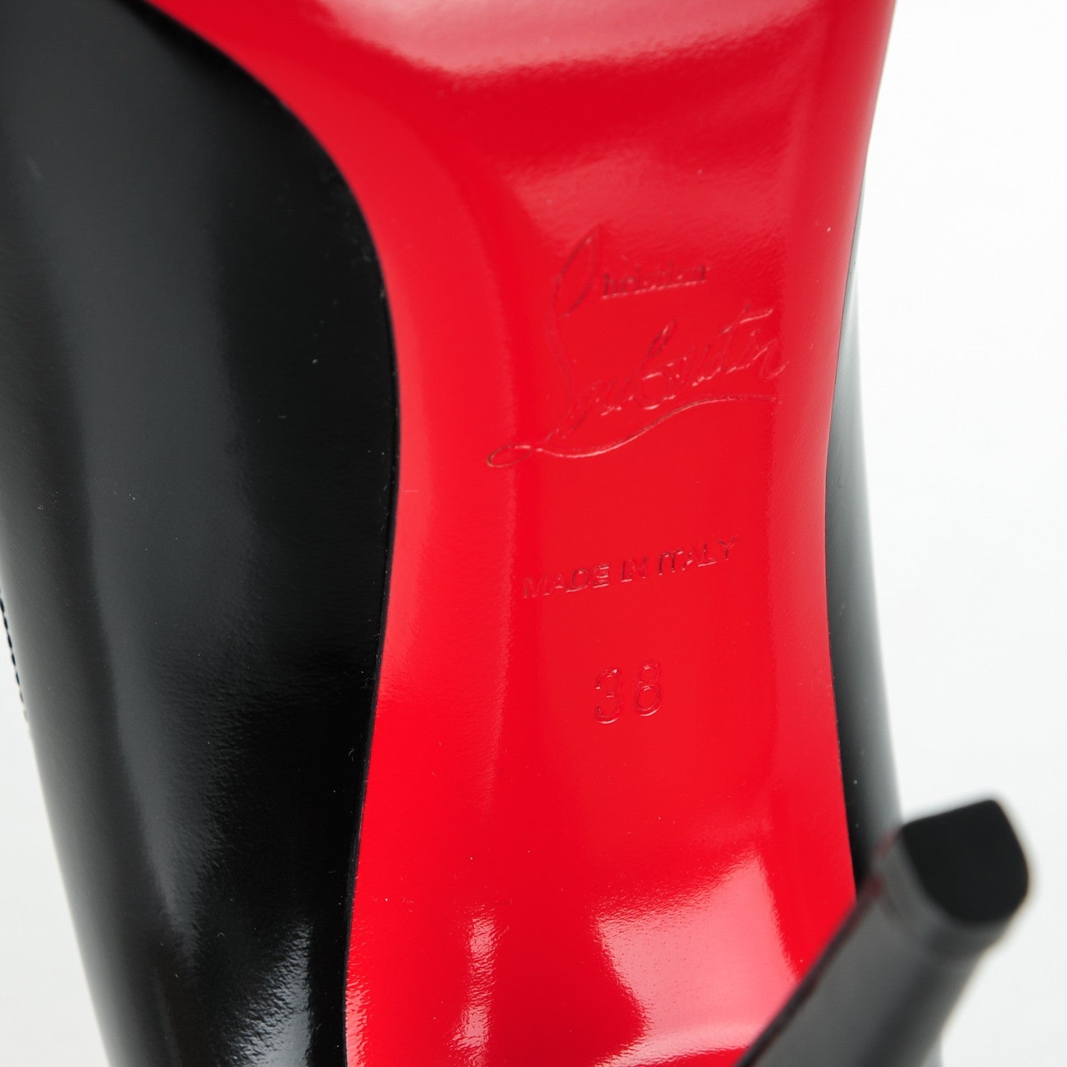 Christian Louboutin Jazz Calfskin Decollete 868 100 Pumps 38 Black 6 of 7