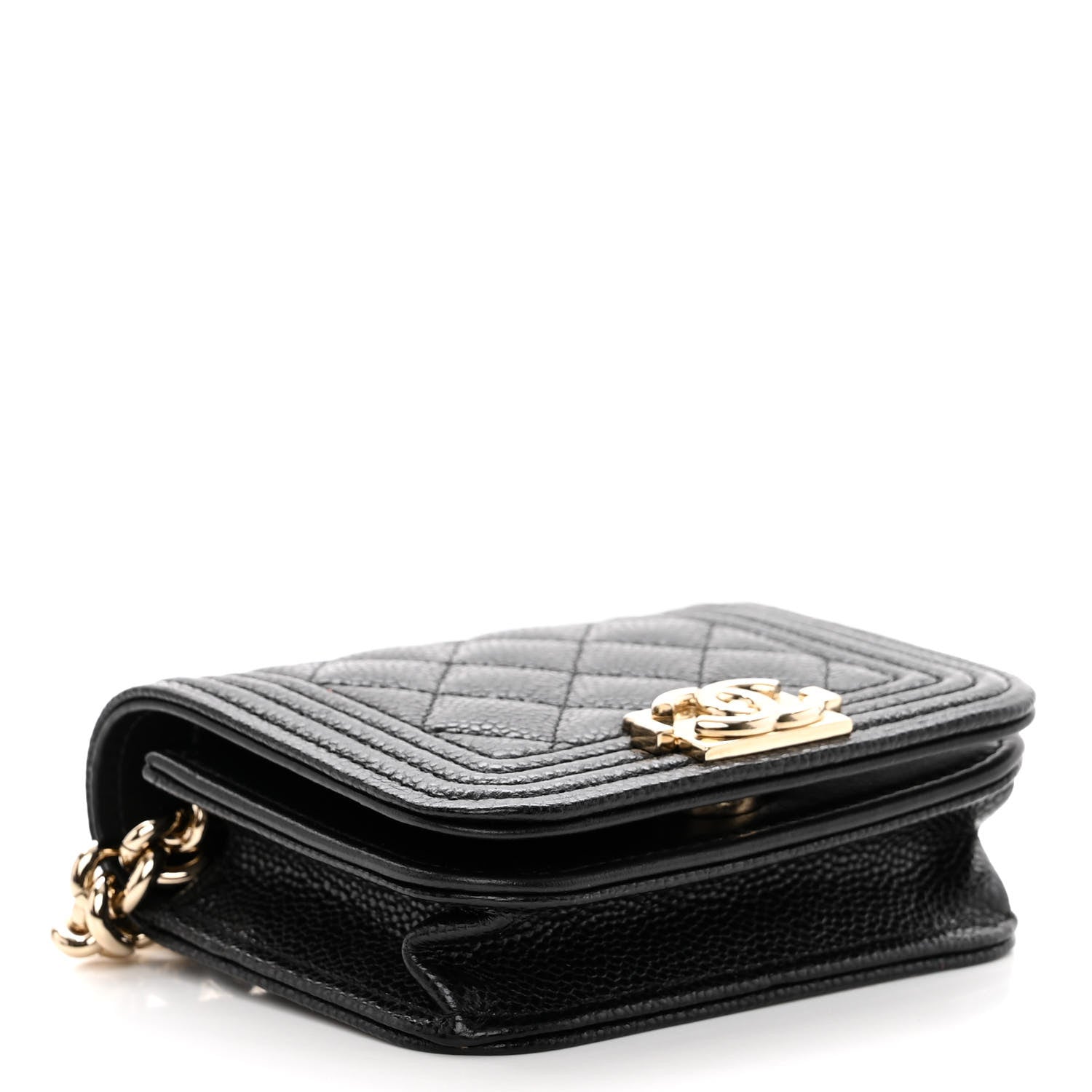 Chanel Caviar Quilted Boy Flap Waist Belt Bag Black 4 of 11
