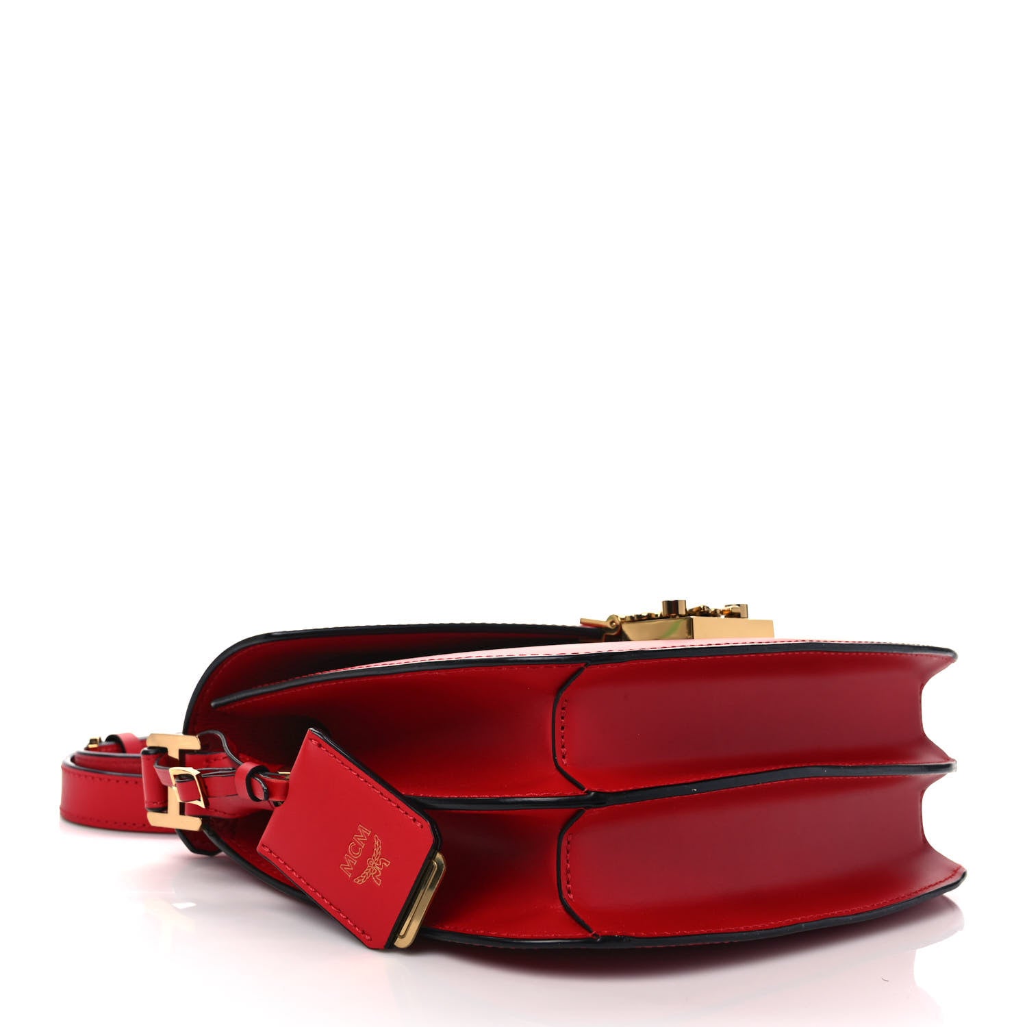 MCM Calfskin Patricia Small Crossbody Bag Red 4 of 8