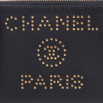 Chanel Caviar Studded Small Deauville Clutch With Chain Black 8 of 9