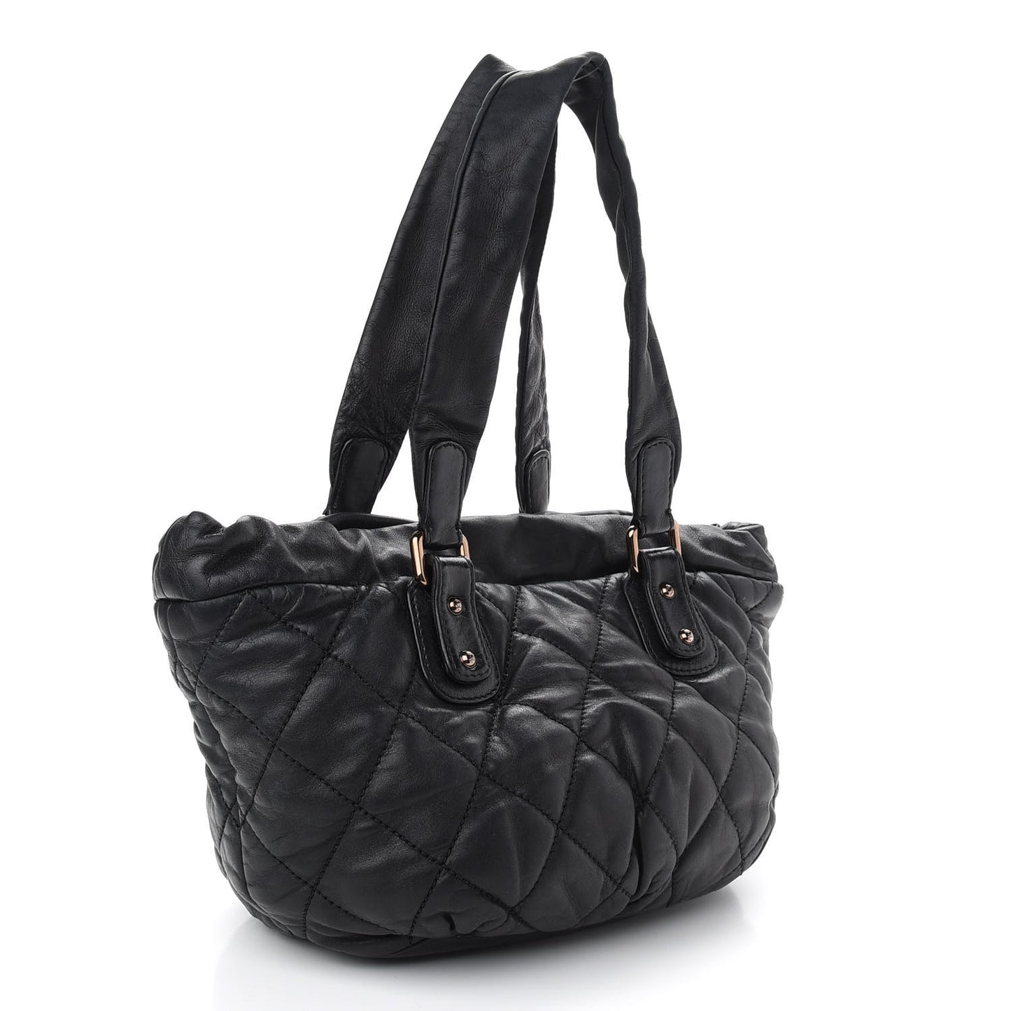 Lambskin Cloudy Bundle Tote Black