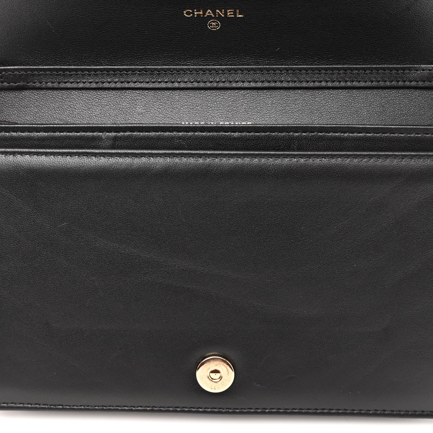 Chanel Lambskin Quilted Timeless CC Wallet On Chain WOC Black 12 of 13