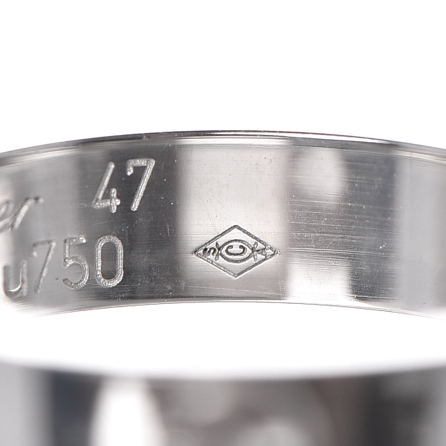 Cartier 18K White Gold 4mm LOVE Wedding Band Ring 47 4.25 4 of 5