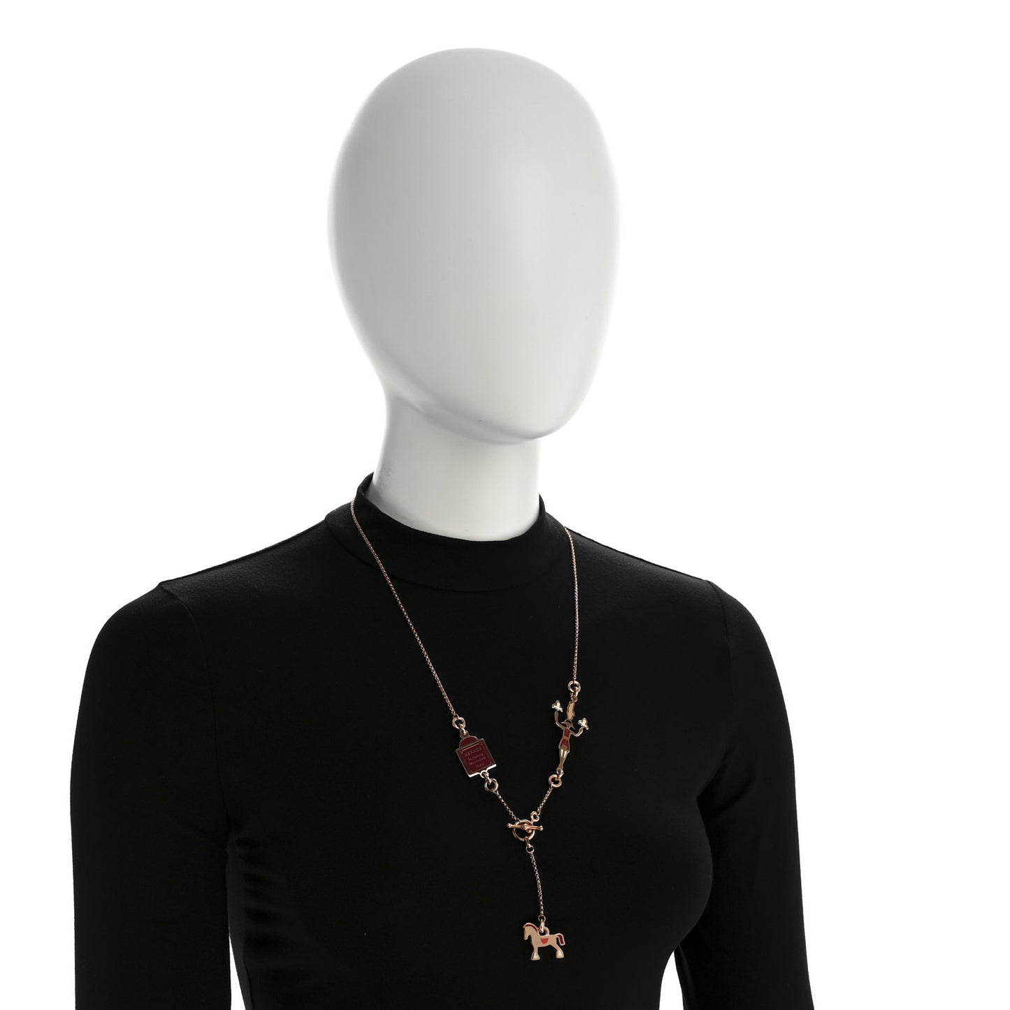 Metal Enamel Cheval Grand Parade Necklace Rose Gold