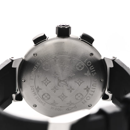 Louis Vuitton Stainless Steel Rubber 41mm Tambour GMT Automatic Watch Black 4 of 5