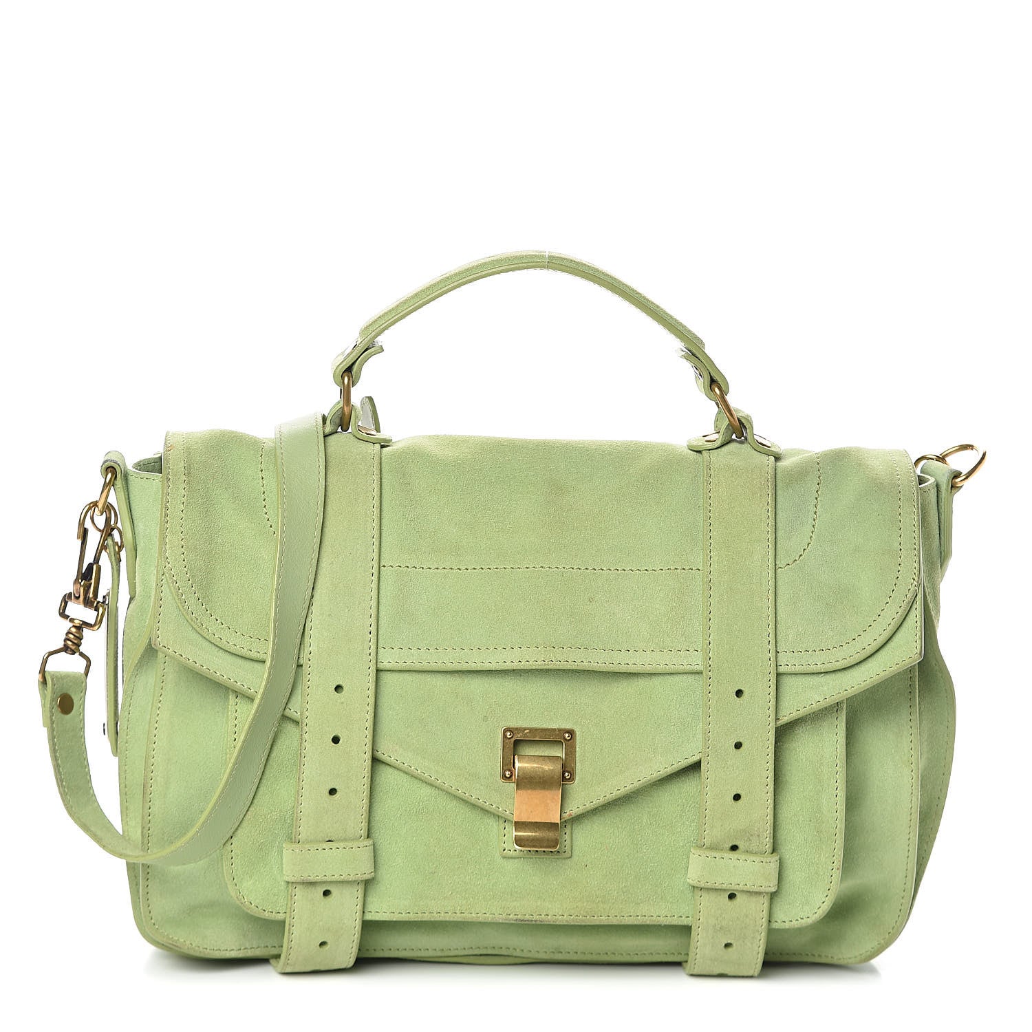 Proenza Schouler Suede Medium PS1 Satchel Grass 1 of 15