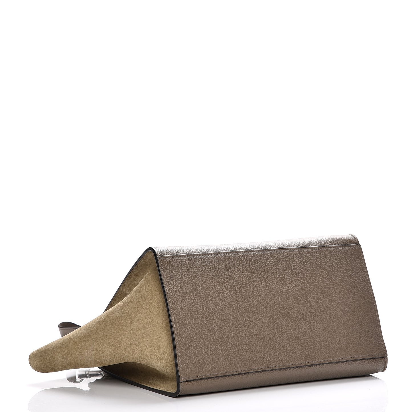 Drummed Calfskin Suede Small Trapeze Souris