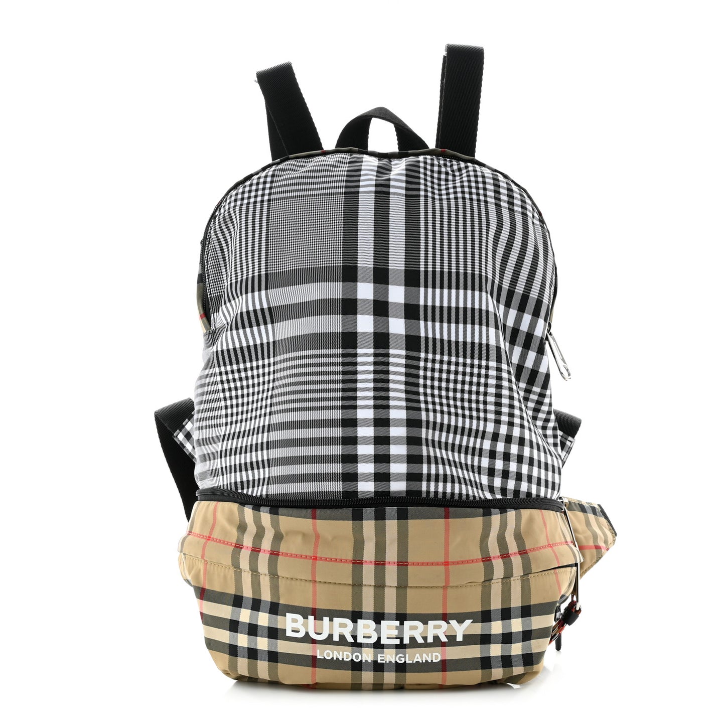 Nylon Rex Vintage Check Convertible Backpack Bum Bag Archive Beige Grey