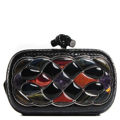 Bottega Veneta Multi Stone Ayers Knot Clutch Black 1 of 7