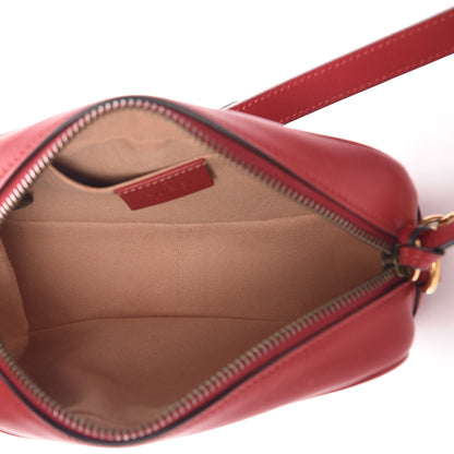 Gucci Calfskin Matelasse Mini GG Marmont Chain Shoulder Bag Hibiscus Red 5 of 7