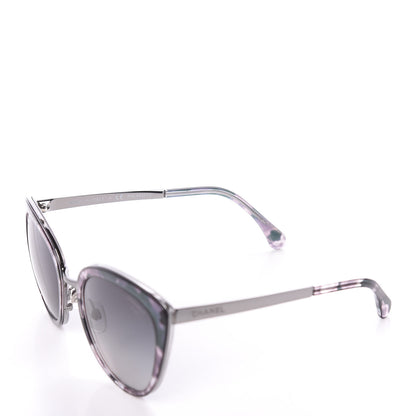 Chanel Polarized Metal Cat Eye Sunglasses 4208 Silver 6 of 8