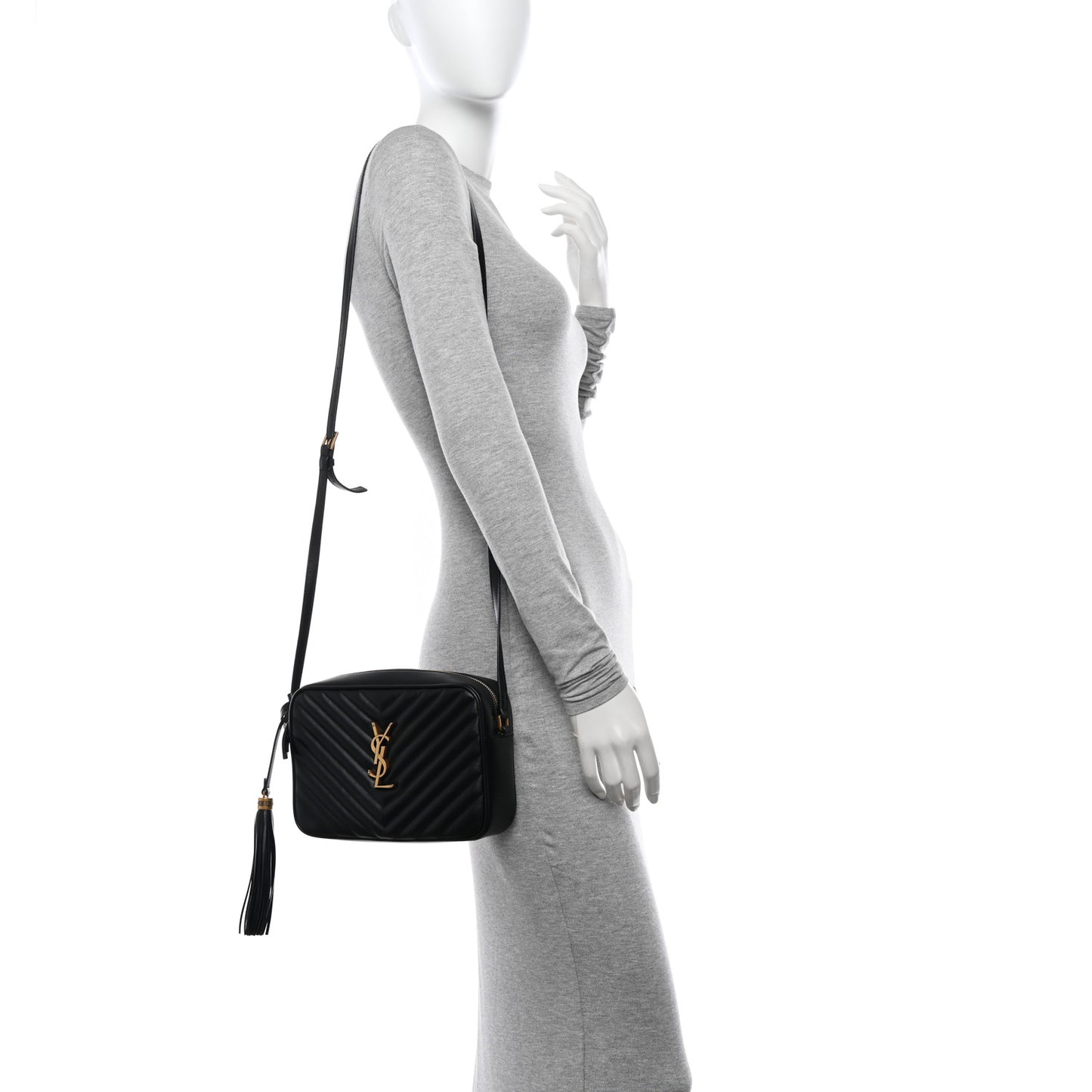 Calfskin Matelasse Monogram Lou Camera Bag Black