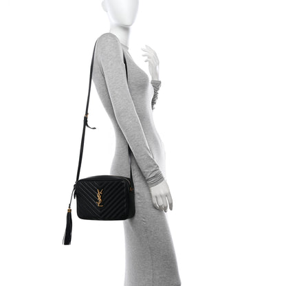 Saint Laurent Calfskin Matelasse Monogram Lou Camera Bag Black 2 of 10