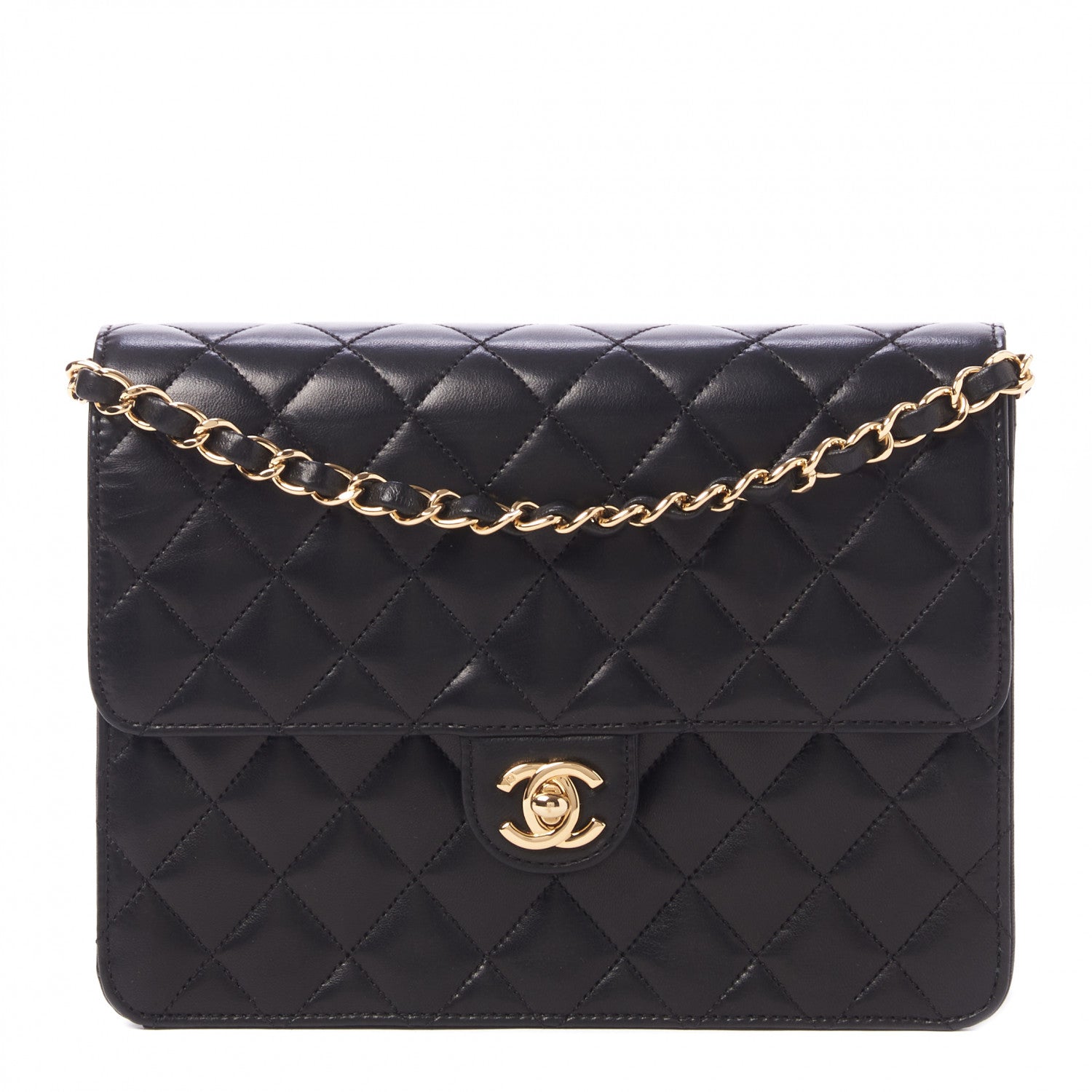 Chanel Lambskin Quilted Small Single Flap Black 1 of 10