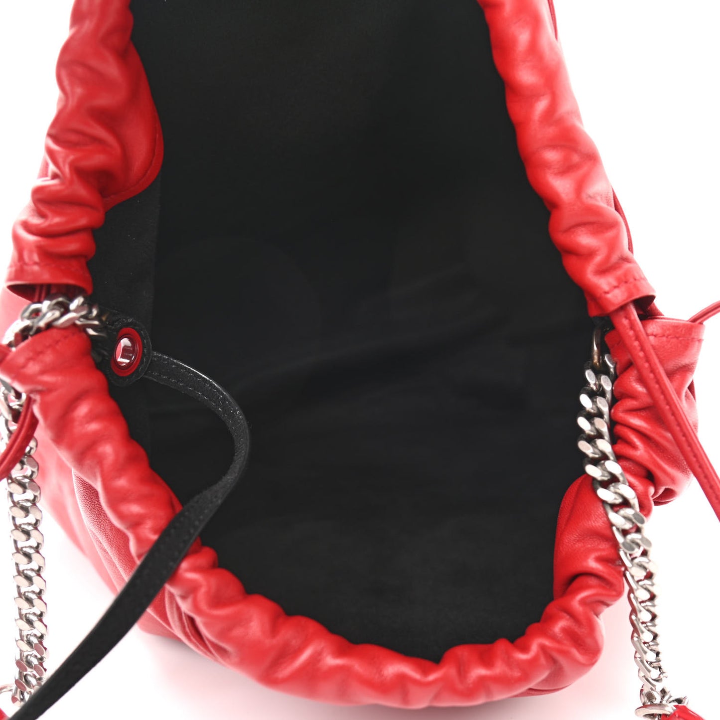 Lambskin Teddy Drawstring Bag Eros Red