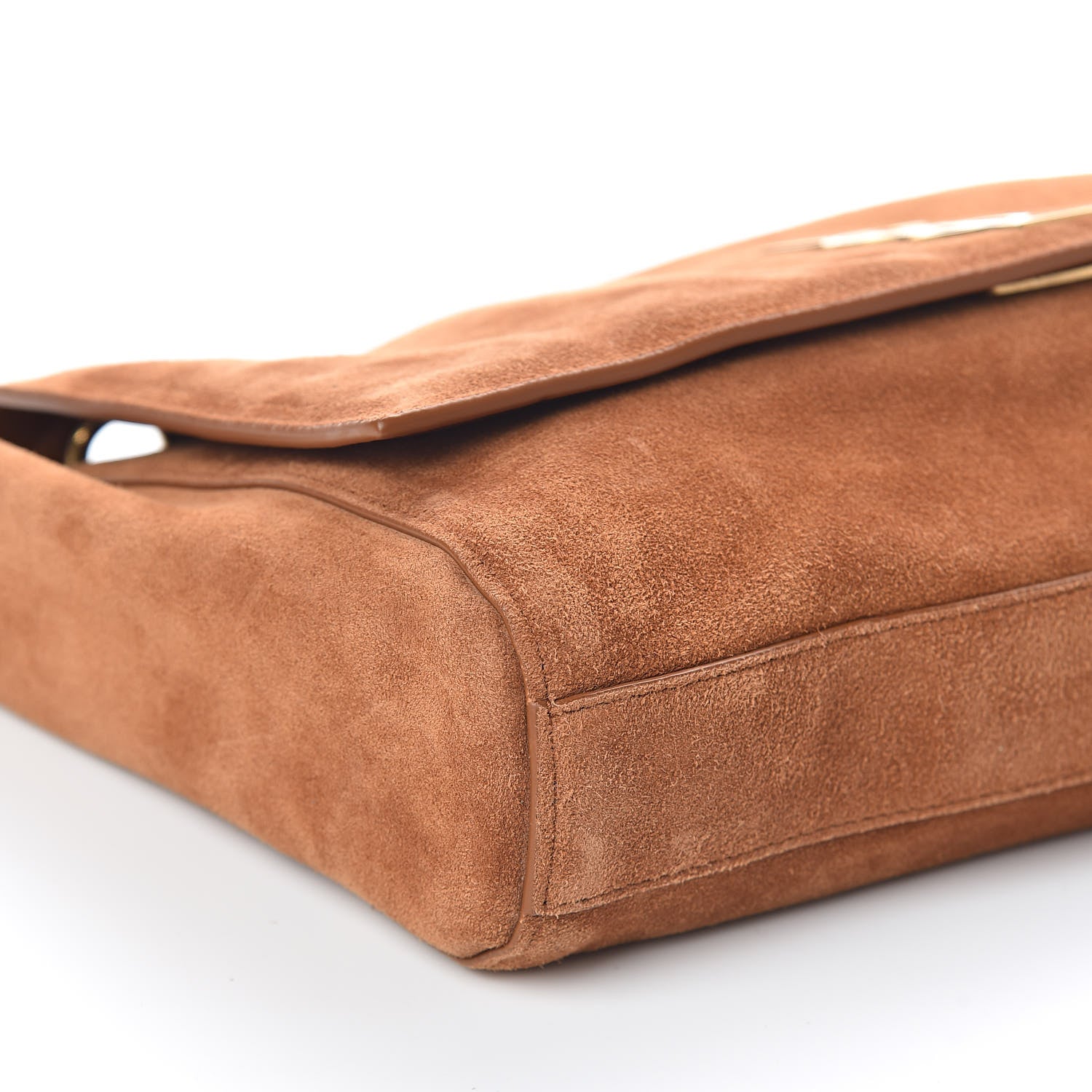 Saint Laurent Smooth Calfskin Suede Medium Reversible Monogram Kate Satchel Light Ochre 13 of 14