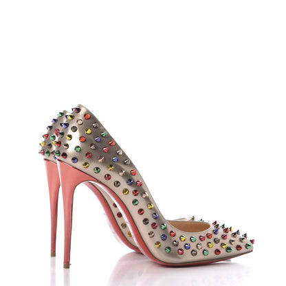 Christian Louboutin Specchio Calfskin Follies Spikes 120 Pumps 40 Beige Multicolor 4 of 9