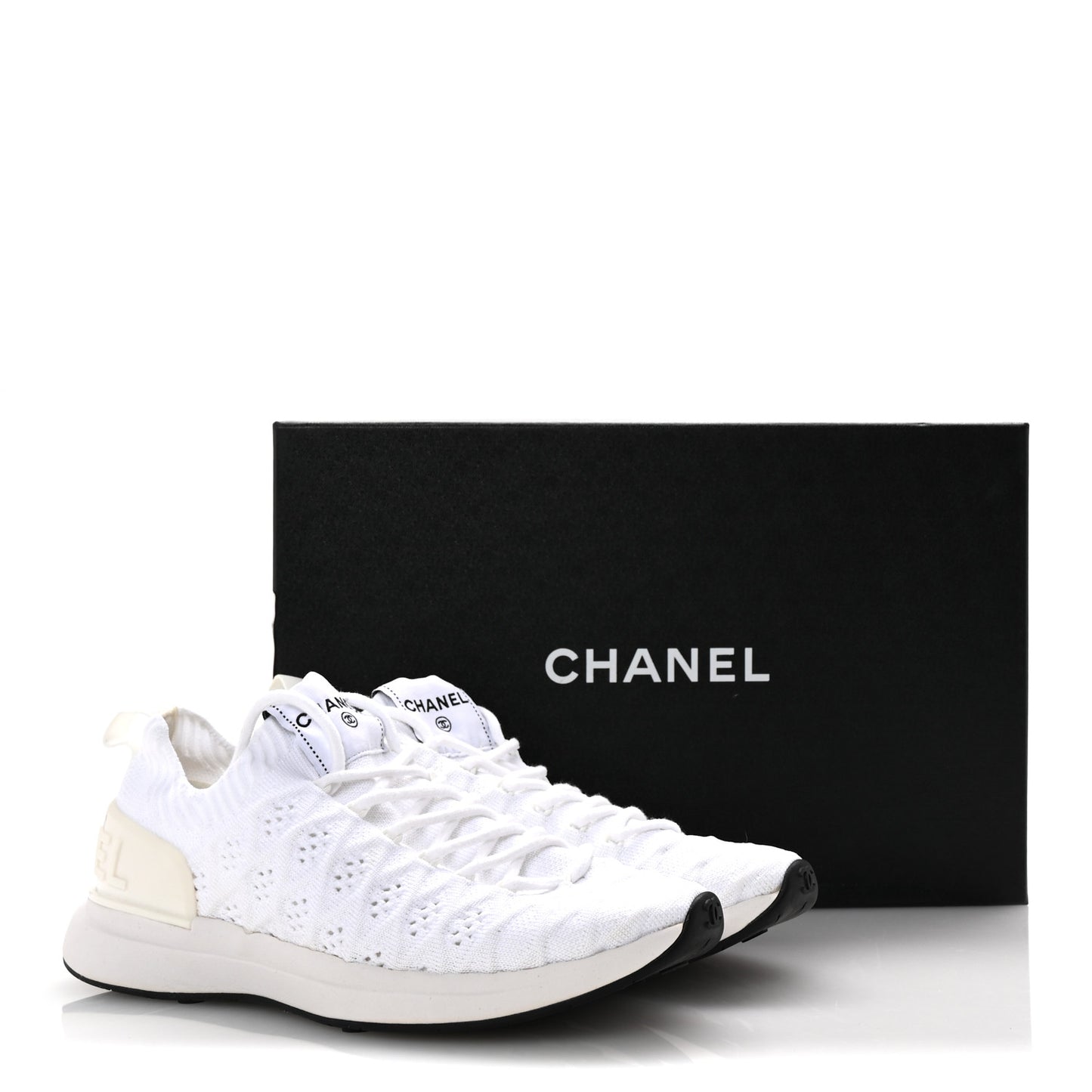 Fabric Logo Sneakers 37 White