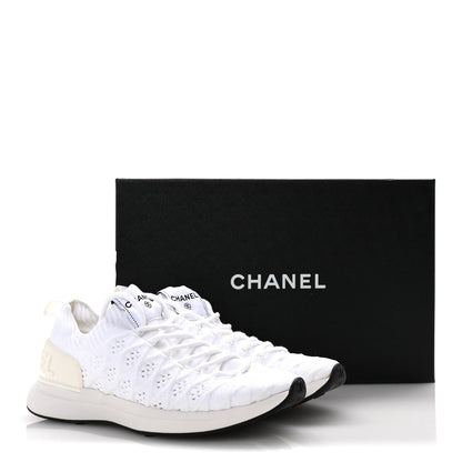 Chanel Fabric Logo Sneakers 37 White 9 of 9