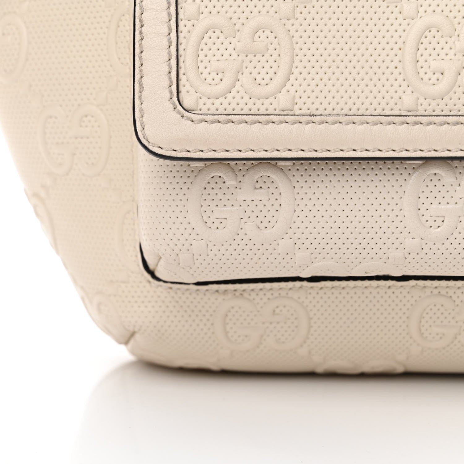 Gucci Calfskin GG Tennis Embossed Pocket Belt Bag Mystic White 15 of 19