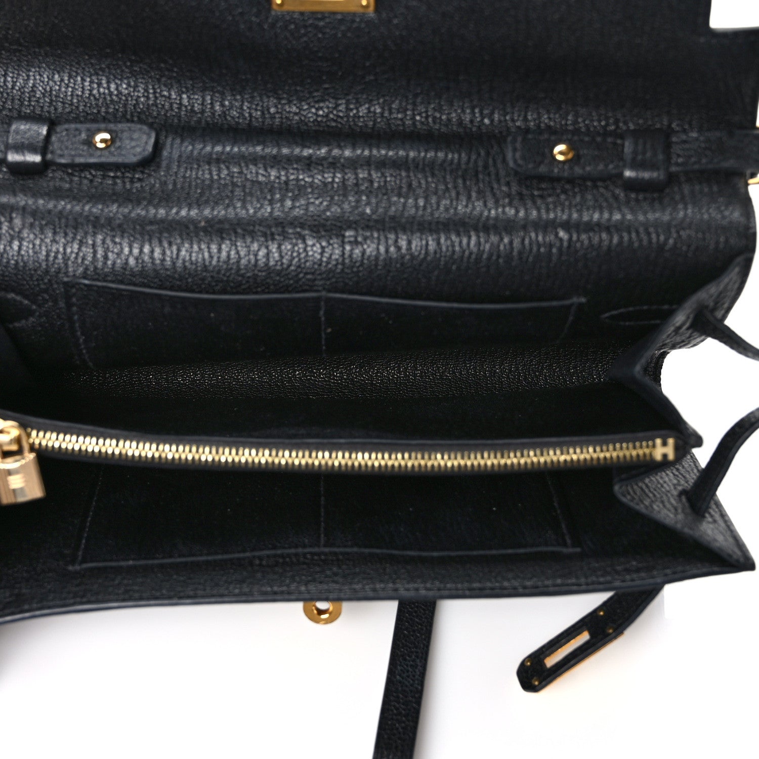 Hermes Chevre Mysore Kelly Wallet To Go Black 5 of 9