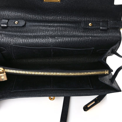 Hermes Chevre Mysore Kelly Wallet To Go Black 5 of 9