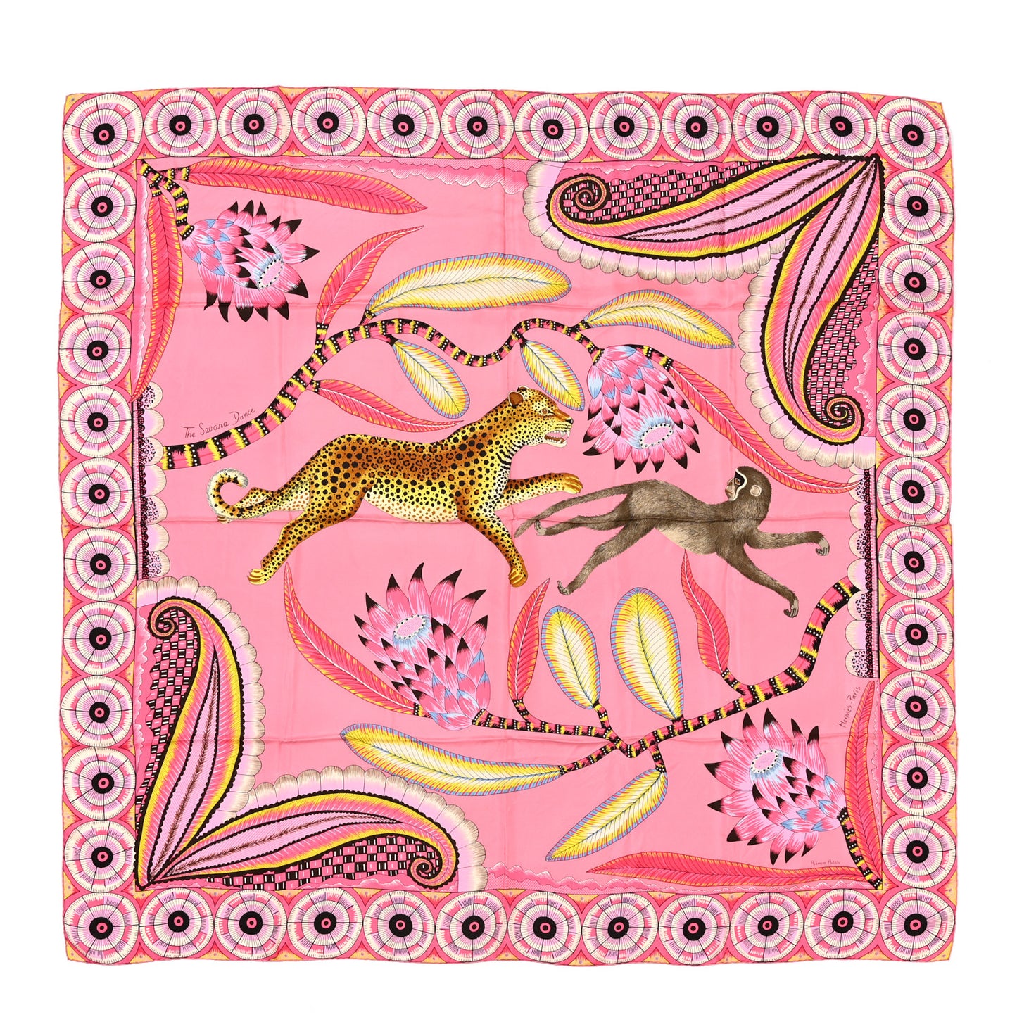 Silk The Savana Dance Wash 140 Scarf Rose Malabar Jaune Vieux Rose