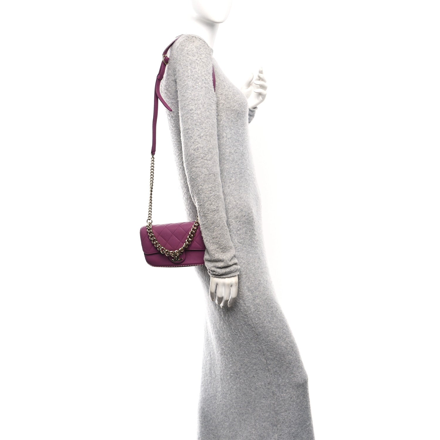 Chanel Caviar Quilted Mini Studded Flap  Purple 2 of 10