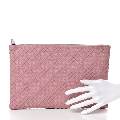 Bottega Veneta Nappa Intrecciato Large Flat Zip Biletto Pouch Watteau 2 of 7