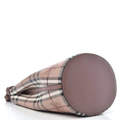 Burberry Haymarket Check Colours Small Lorne Bucket Crossbody Light Elderberry 4 of 9
