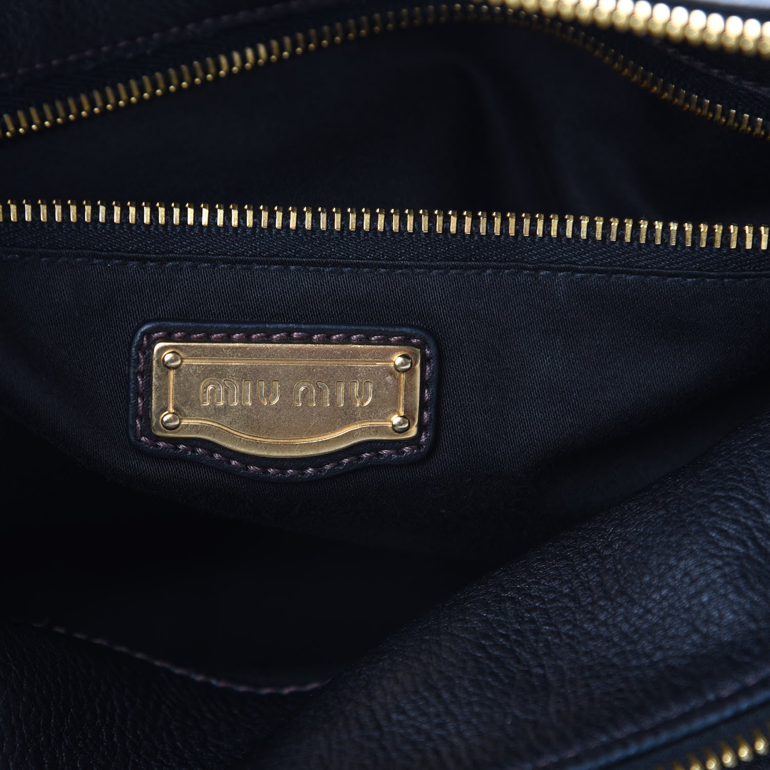 Miu Miu Vitello Medium Bow Bag Black 6 of 11